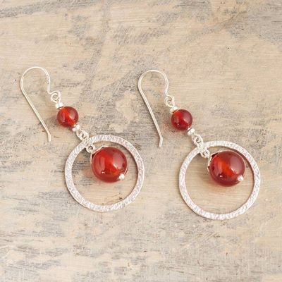 Alternate image for Dangle Earrings with Carnelian from Peru Radiant Glow