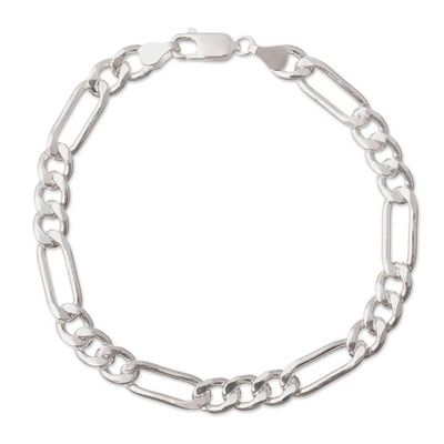 Alternate image for Sterling Silver Long and Short Link Chain Bracelet San Borja Links
