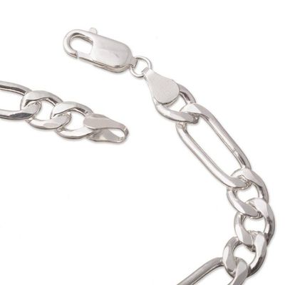 Alternate image for Sterling Silver Long and Short Link Chain Bracelet San Borja Links