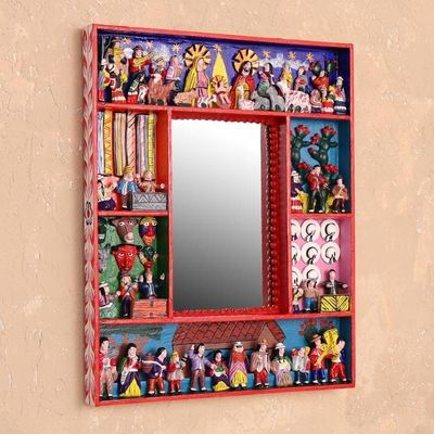 Alternate image for Fair Trade Folk Art Retablo Mirror Chapel of Bethlehem