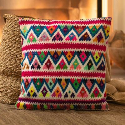 Primary image for Multicolored Handloomed Cushion Cover Celebration of Color