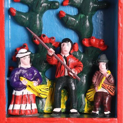 Alternate image for Fair Trade Folk Art Retablo Mirror Chapel of Bethlehem