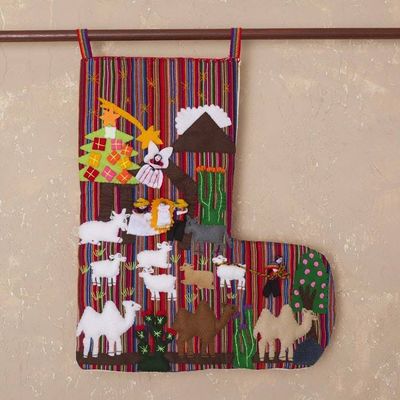 Alternate image for Applique Christmas stocking Guiding Star