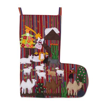 Alternate image for Applique Christmas stocking Guiding Star