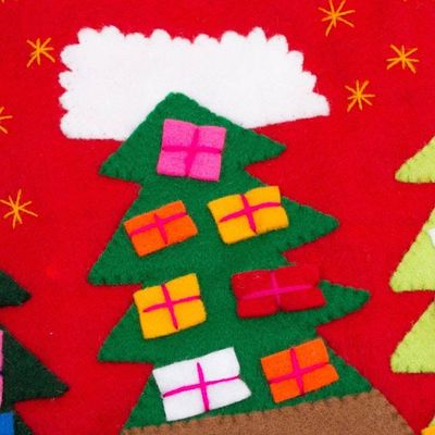Alternate image for Applique Christmas stocking No Room at the Inn