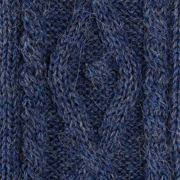Alternate image for Handwoven Midnight Blue Alpaca Reversible Fingerless Mittens Midnight Blue Glam