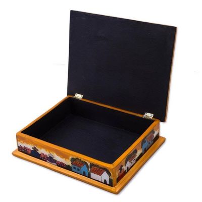 Alternate image for Peruvian Reverse Painted Glass Jewelry Box Mother and Daughter