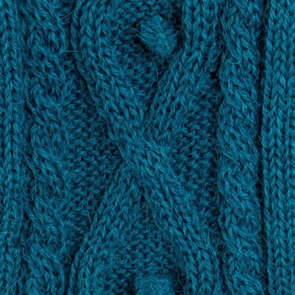 Alternate image for 100 Alpaca Reversible Fingerless Mittens in Peacock Hues Peacock Glam