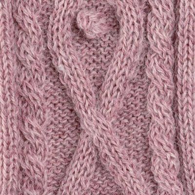 Alternate image for Handwoven 100 Mauve Alpaca Reversible Fingerless Mittens Mauve Glam