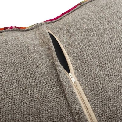 Alternate image for Carmine Traditional Andean Wool Pouf Cover Handwoven in Peru Carmine Traditions