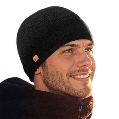 Alternate image for Unisex Soft Alpaca Blend Knit Hat in Onyx Black Onyx Minds