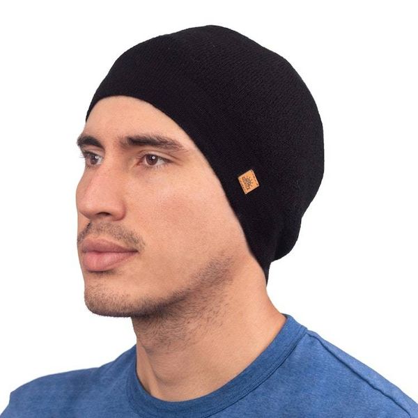 Alternate image for Unisex Soft Alpaca Blend Knit Hat in Onyx Black Onyx Minds