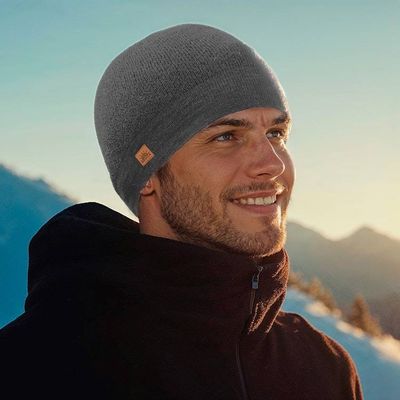 Alternate image for Unisex Soft Alpaca Blend Knit Hat in Slate Grey Slate Minds