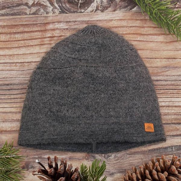 Alternate image for Unisex Soft Alpaca Blend Knit Hat in Slate Grey Slate Minds