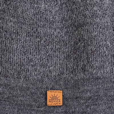 Alternate image for Unisex Soft Alpaca Blend Knit Hat in Slate Grey Slate Minds