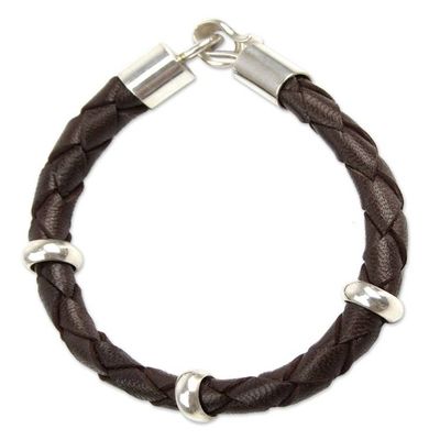 Alternate image for Mens leather bracelet Chankas Warrior in Dark Brown