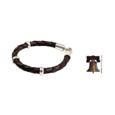 Alternate image for Mens leather bracelet Chankas Warrior in Dark Brown