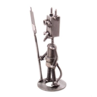 Alternate image for Devil-Themed Eco-Friendly Recycled Auto Part Figurine Mischievous Devil