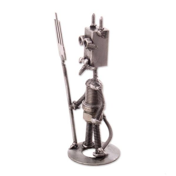 Alternate image for Devil-Themed Eco-Friendly Recycled Auto Part Figurine Mischievous Devil
