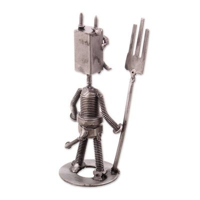 Alternate image for Devil-Themed Eco-Friendly Recycled Auto Part Figurine Mischievous Devil