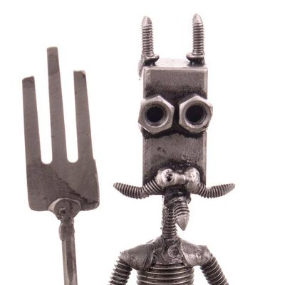 Alternate image for Devil-Themed Eco-Friendly Recycled Auto Part Figurine Mischievous Devil