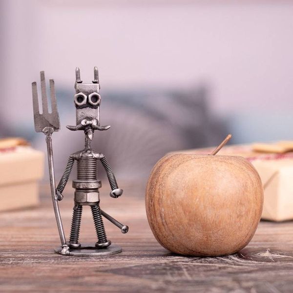 Alternate image for Devil-Themed Eco-Friendly Recycled Auto Part Figurine Mischievous Devil