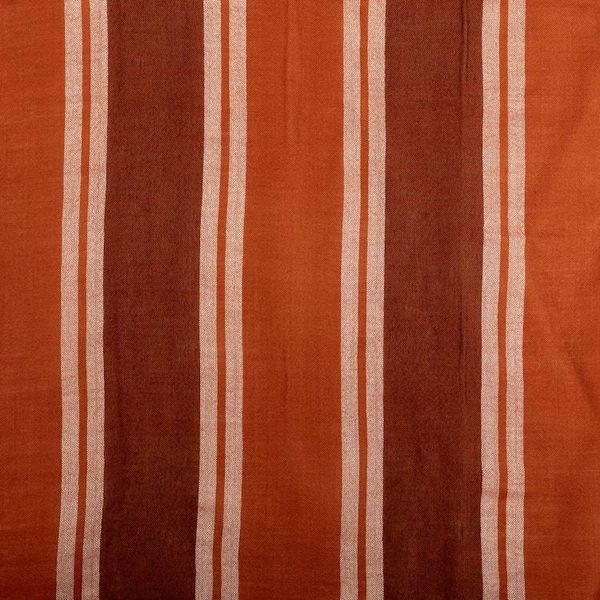 Alternate image for 100 Alpaca Shawl in Orange  Brown with Stripes and Fringes Striped Vibrancy