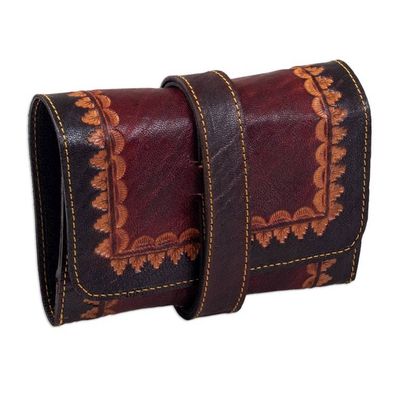Alternate image for Artisan Crafted Leather Headphone Cable Organizer from Peru Always Prepared