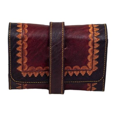 Alternate image for Artisan Crafted Leather Headphone Cable Organizer from Peru Always Prepared