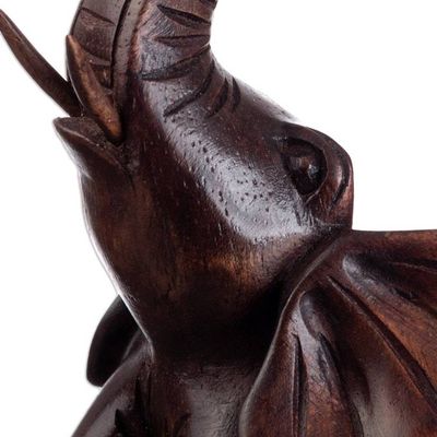 Alternate image for Cedar Wood Hand-Carved Elephant Phone Holder from Peru Prosperity Elephant
