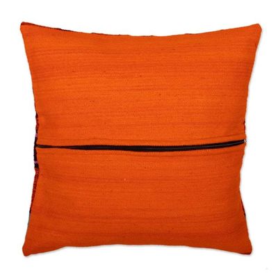 Alternate image for Hand Loomed Wool Cushion Cover with Inca Chakana Cross Motif Harmonious Shapes