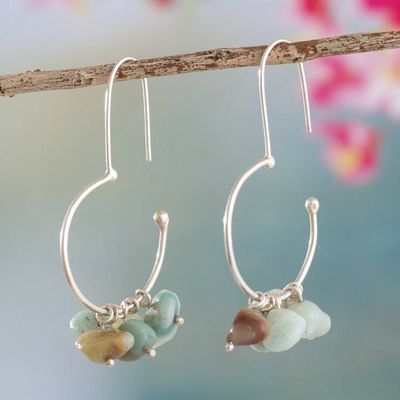Alternate image for Handcrafted Natural Amazonite Dangle Earrings from Peru Wind Altar