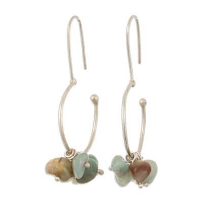 Alternate image for Handcrafted Natural Amazonite Dangle Earrings from Peru Wind Altar