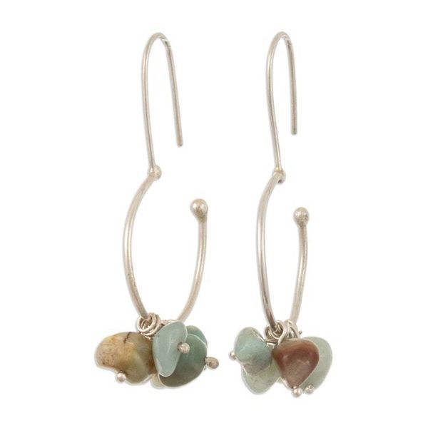Alternate image for Handcrafted Natural Amazonite Dangle Earrings from Peru Wind Altar