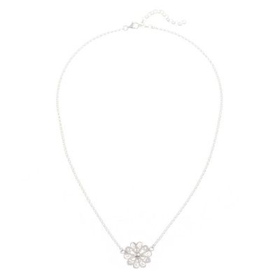 Alternate image for Handcrafted Sterling Silver Filigree Flower Pendant Necklace Exquisite Blossom