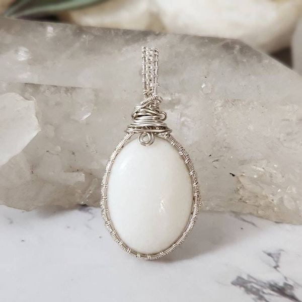 Alternate image for Dolomite Sterling Silver Wire Wrapped Pendant