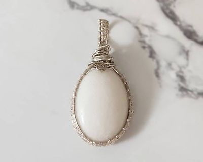 Alternate image for Dolomite Sterling Silver Wire Wrapped Pendant