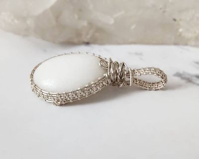 Alternate image for Dolomite Sterling Silver Wire Wrapped Pendant