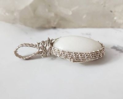 Alternate image for Dolomite Sterling Silver Wire Wrapped Pendant