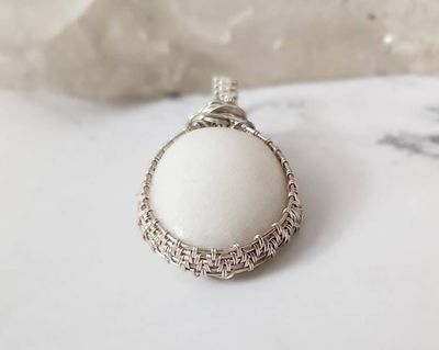 Alternate image for Dolomite Sterling Silver Wire Wrapped Pendant