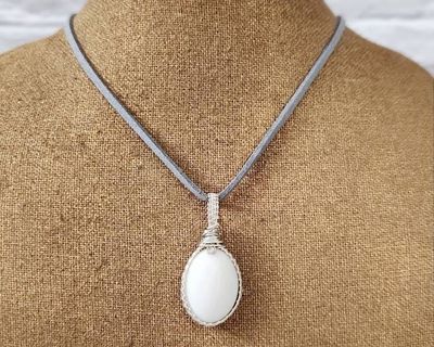 Alternate image for Dolomite Sterling Silver Wire Wrapped Pendant