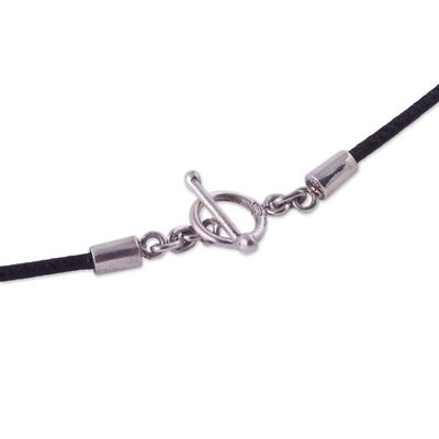 Alternate image for Mens Peruvian Cross Fine Silver Cord Necklace Southern Cross