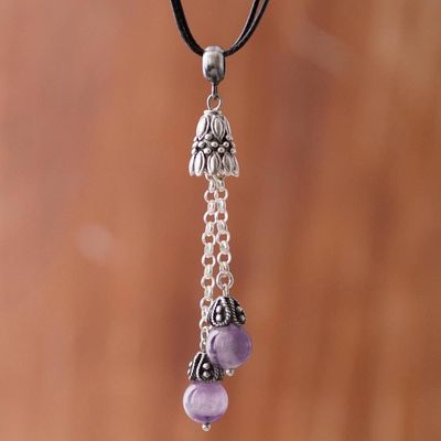 Alternate image for Purple Amethyst Gemstone Pendant Necklace from Peru Berry Pendulums