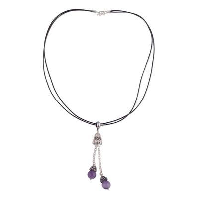 Alternate image for Purple Amethyst Gemstone Pendant Necklace from Peru Berry Pendulums