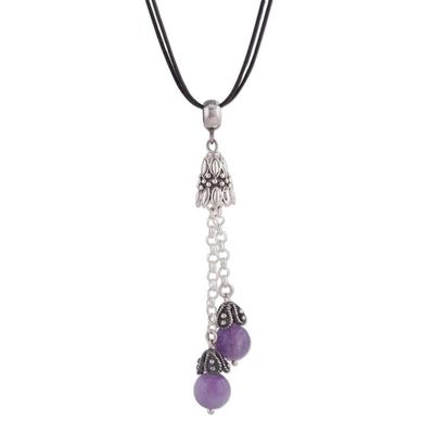 Alternate image for Purple Amethyst Gemstone Pendant Necklace from Peru Berry Pendulums