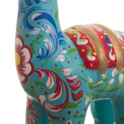 Alternate image for Handmade Aqua Llama Figurine Llama in Aqua