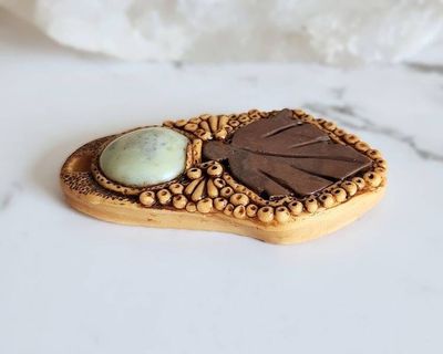 Alternate image for Green Marble and Mahogany Jasper Polymer Clay Pendant