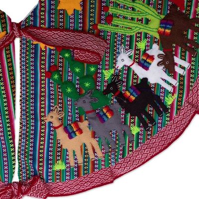 Alternate image for Multicolored Nativity-Themed Tree Skirt The Journey