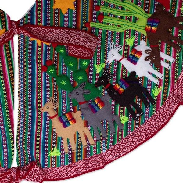 Alternate image for Multicolored Nativity-Themed Tree Skirt The Journey