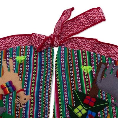 Alternate image for Multicolored Nativity-Themed Tree Skirt The Journey